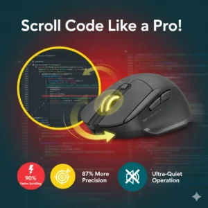 Logitech MX Master 3S’s MagSpeed scrolling for fast, precise, and quiet coding navigation.