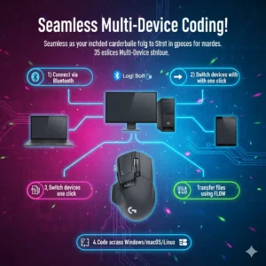 Logitech MX Master 3S’s multi-device connectivity for seamless coding across platforms.