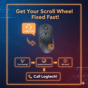 Logitech support for MX Master 3 scroll wheel issues.