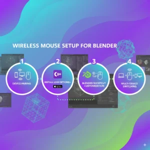 Step-by-step guide for setting up wireless mouse with Blender 3D modeling software