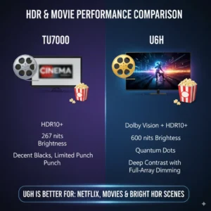 Samsung TU7000 vs Hisense U6H for PS5 Gaming and Movies