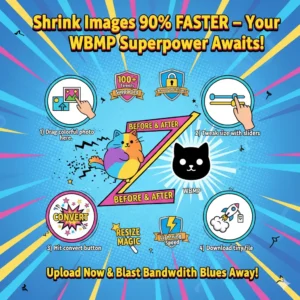 WBMP conversion guide with vibrant steps and features