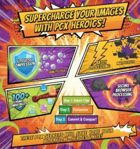 Key features of PCX image converter tool.