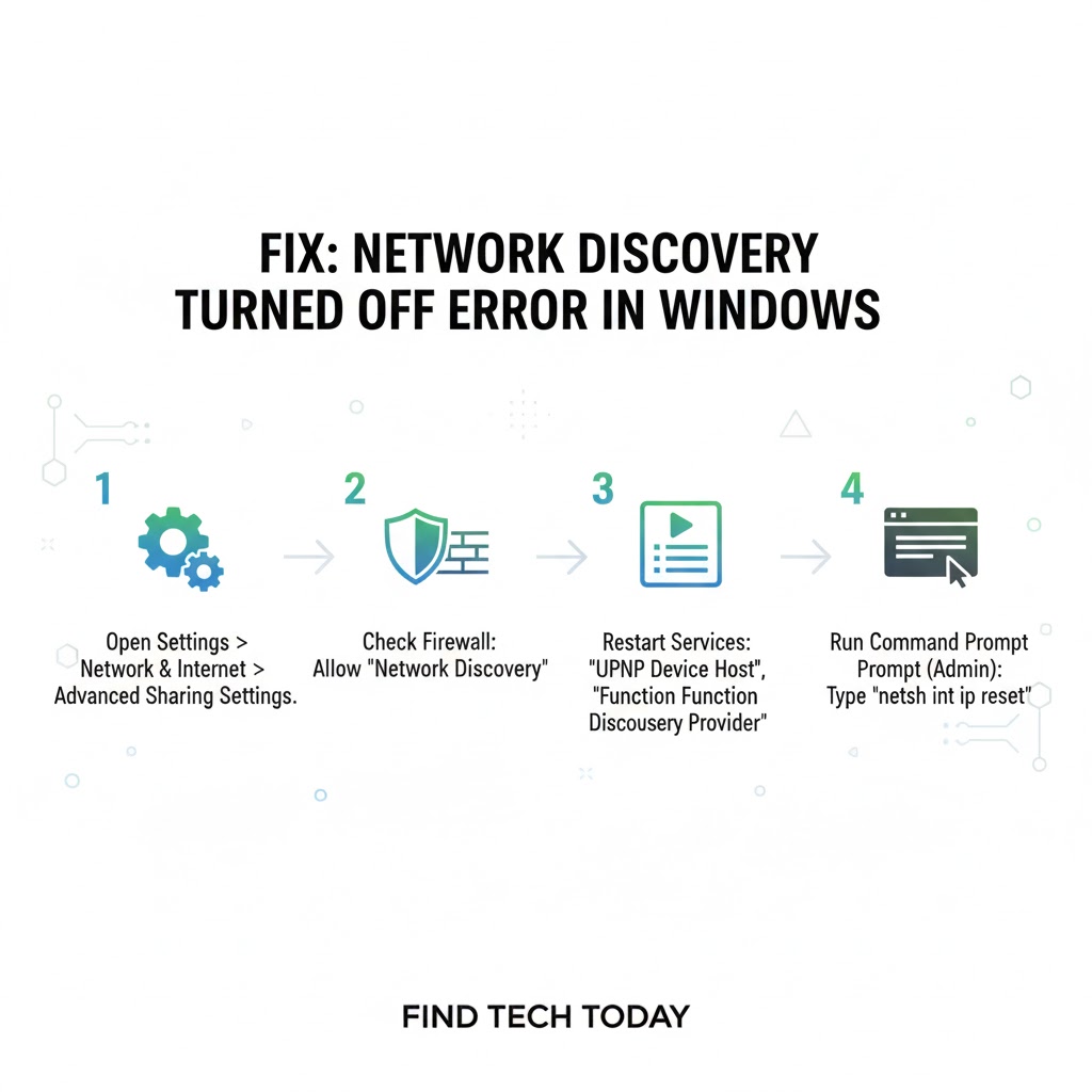 Network Discovery Turned Off Issue Windows