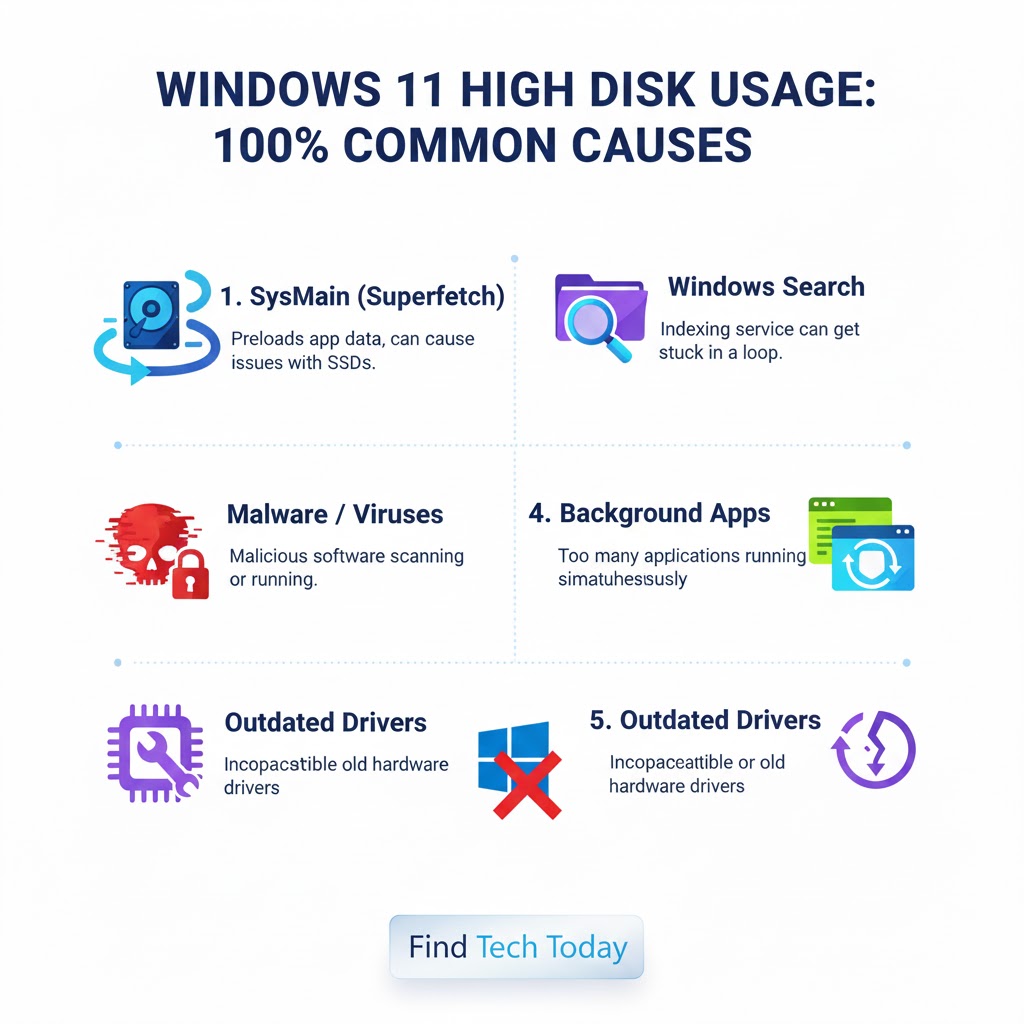High Disk Usage Problem Windows 11 Solution