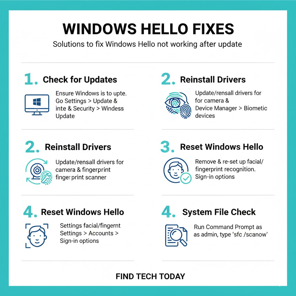 Step-by-step solutions for fixing Windows Hello
