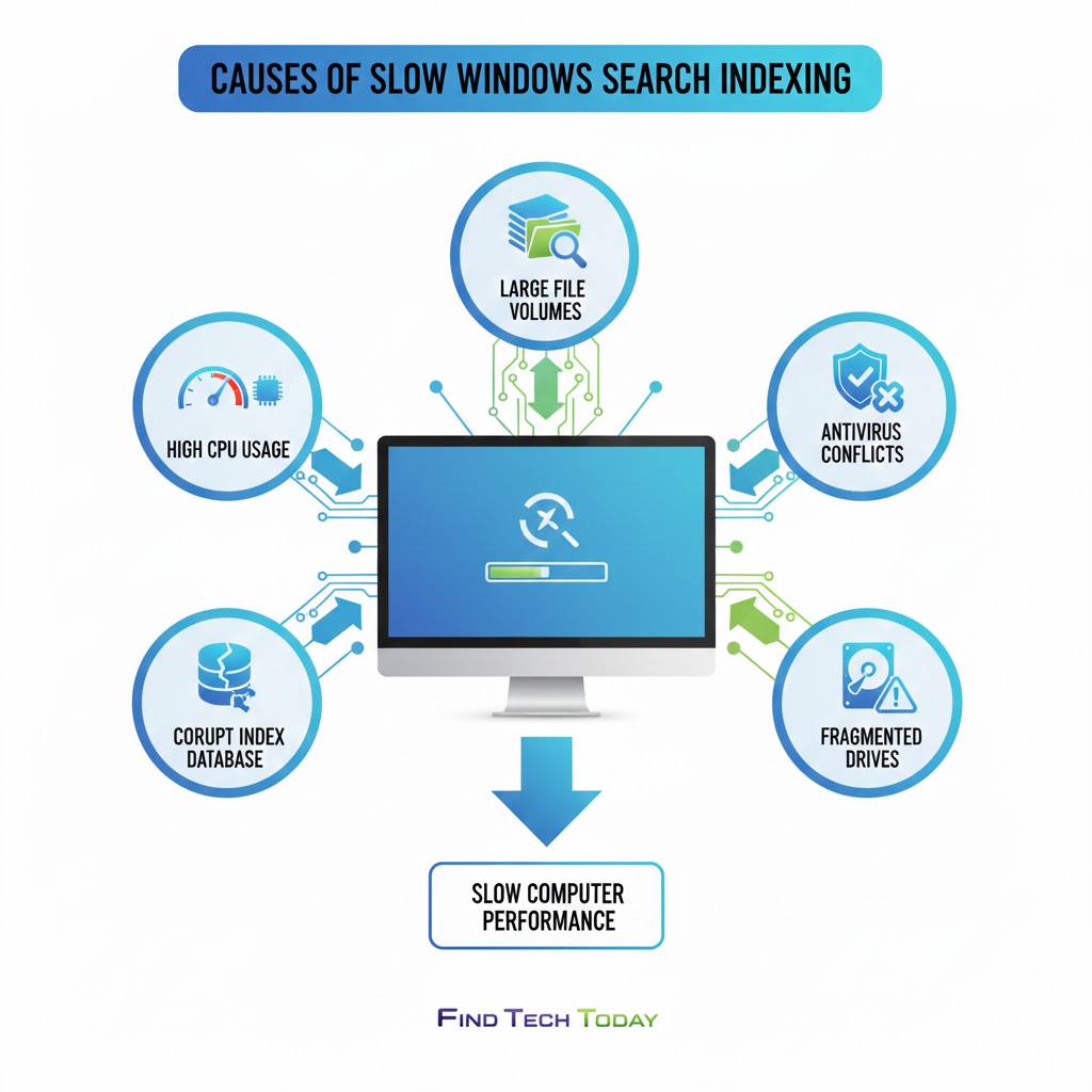 Causes of Windows Search slowing compute