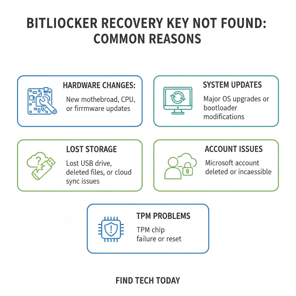 illustrating reasons BitLocker key is missing