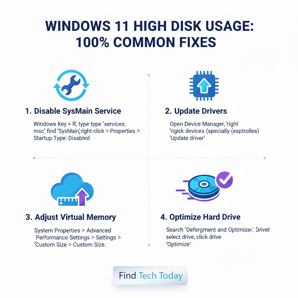 Windows 11 Disk Usage at 100% Fix