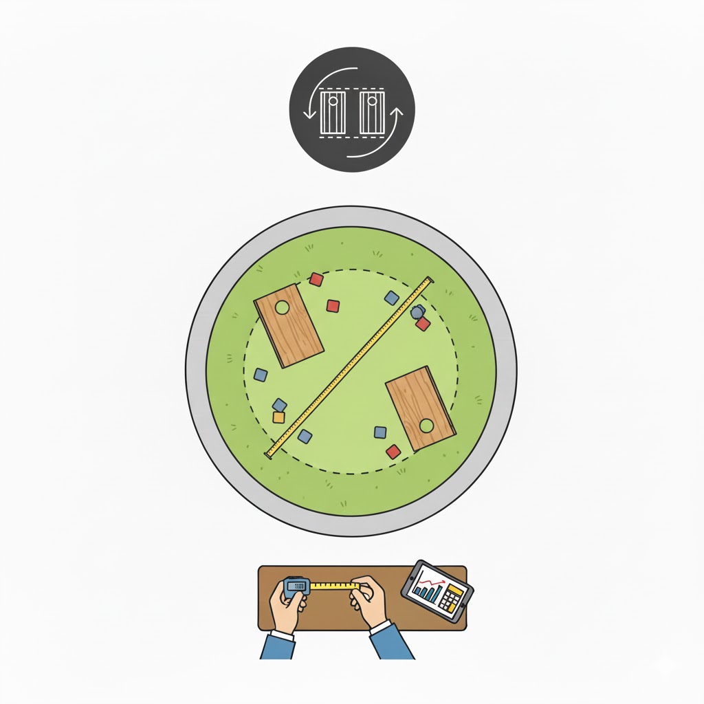Cornhole Board Distance Calculator
